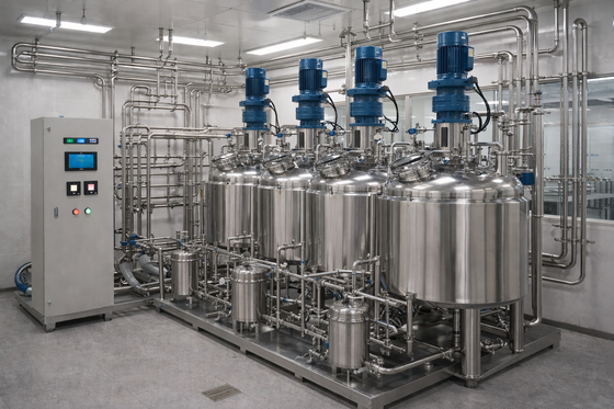 Pharma Solution Preparation System 500L with SS316L Tank (GMP Design, Mirror Polished Ra≤0.4μm)