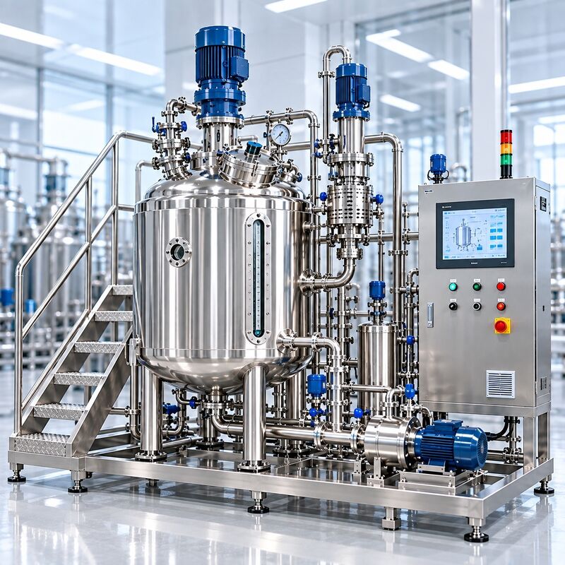 1000L Vacuum Emulsifying Mixing System with Homogenizer and Heating Cooling Jacket